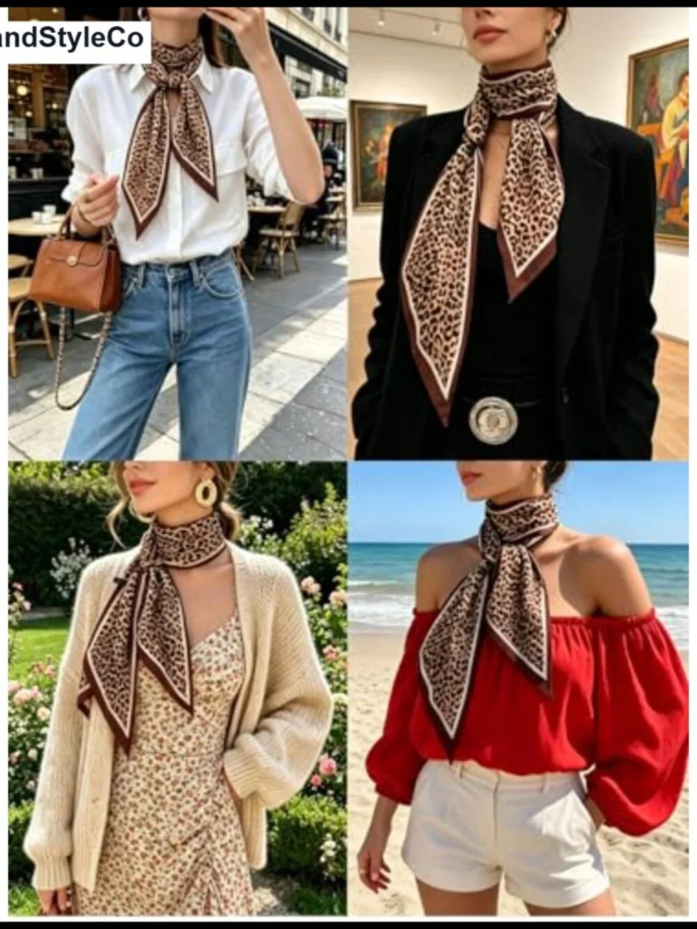 Silky Satin Long Skinny Scarf for Women - Versatile Neck, Hair, Head or Purse